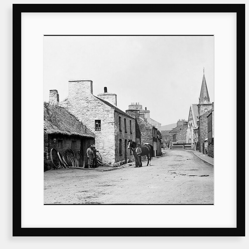 Thatched Smithy and Chapel, Ballasalla, Isle of Man by George Bellett Cowen